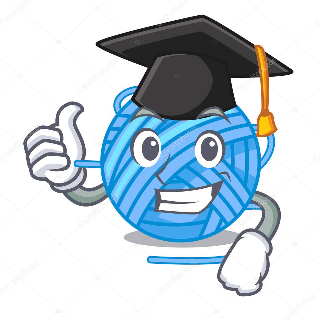 Graduation wool balls isolated on a mascot vector illustration
