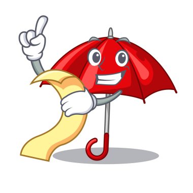 Menü kırmızı şemsiye ile çizgi film şekil vektör çizim kadar yaktı