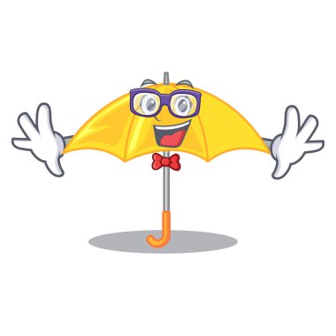 Geek şemsiye şekli çizgi film vektör resimde sarı