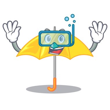 Dalış şemsiye şekli çizgi film vektör resimde sarı