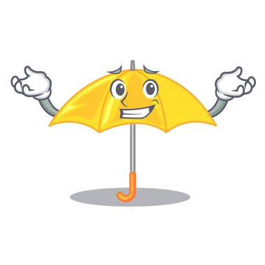 Sırıtan şemsiye şekli çizgi film vektör resimde sarı