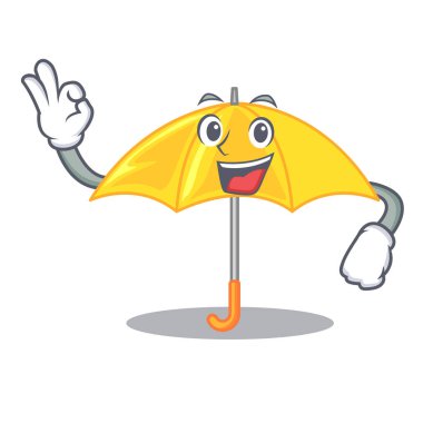 Tamam şemsiye şekli çizgi film vektör resimde sarı