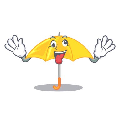 Şeklin çizgi film vektör esnaf deli klasik sarı şemsiye