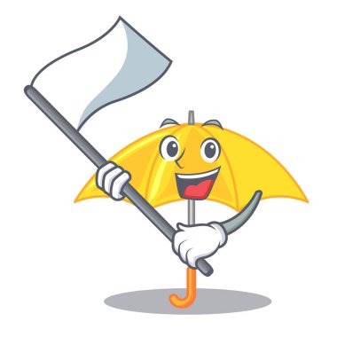 Bayrak Klasik sarı şemsiye ile şekil karikatür vektör esnaf