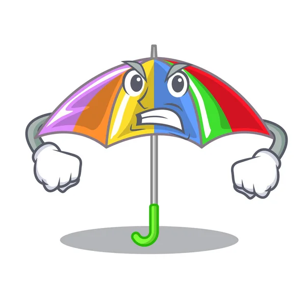 愤怒的彩虹伞在 Chracter 有趣的向量例证 — 图库矢量图片