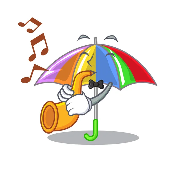 Trubka Duhový Deštník Charakter Zábava Vektorové Ilustrace — Stockový vektor
