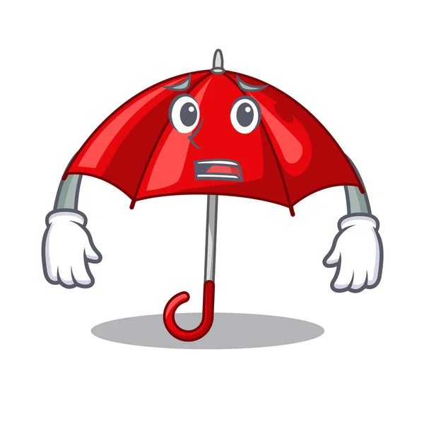 Afraid Red Umbrella Lit Cartoon Shape Vector Illustration — Stock Vector