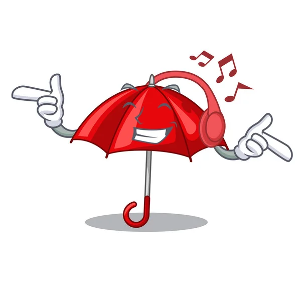 Красный Зонтик Подсветил Векторную Иллюстрацию Формы Мультфильма — стоковый вектор