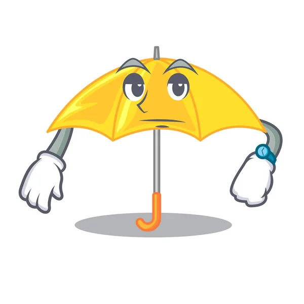 Waiting Classic Yellow Umbrella Shape Cartoon Vector Illustartion — Stock Vector