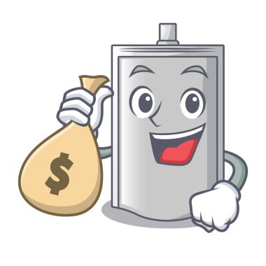 Para çanta çanta ambalaj gıda ile şekil karikatür vektör çizim