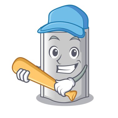 İskambil beyzbol çanta ambalaj gıda şekli çizgi film vektör çizim