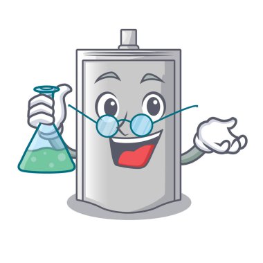 Profesör çanta ambalaj Aperatif bir maskot vektör çizim üzerinde