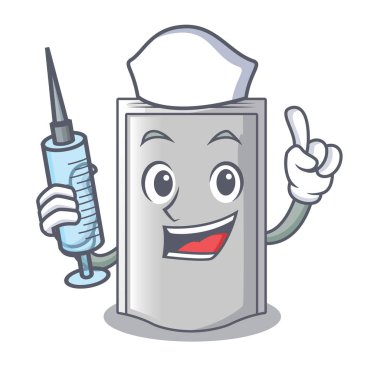 Hemşire çanta ambalaj Aperatif bir maskot vektör çizim üzerinde