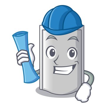 Mimar çanta ambalaj Aperatif bir maskot vektör çizim üzerinde