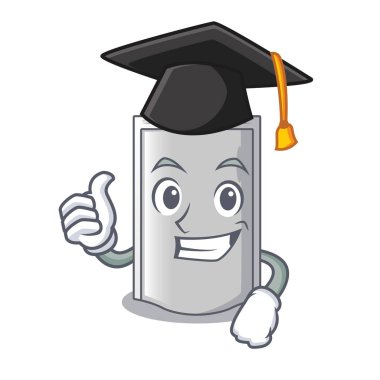 Mezuniyet çanta ambalaj Aperatif bir maskot vektör çizim üzerinde