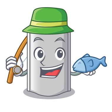 Balık tutma çanta karakter vektör çizim şeker paketleme