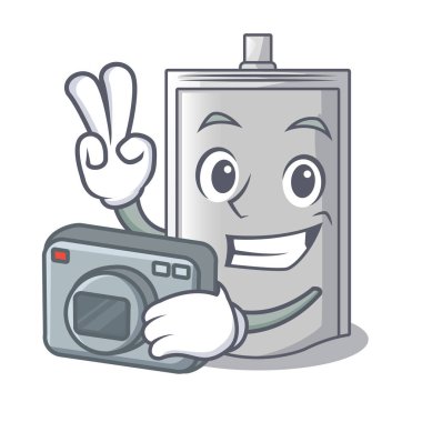 Karakter vektör çizim şeker paketleme fotoğrafçı çantası