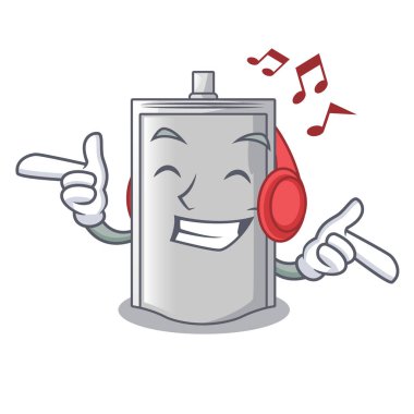 Karakter vektör çizim şeker paketleme dinleme müzik çanta