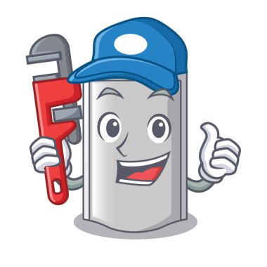 Tesisatçı kraker yalıtım karikatür ürün vektör çizim için ambalaj