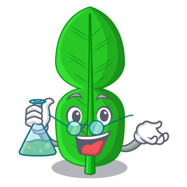 Profesör yaprak bergamot şekli çizgi film vektör çizim içinde