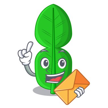 Zarf yaprak bergamot ile şekil karikatür vektör çizim