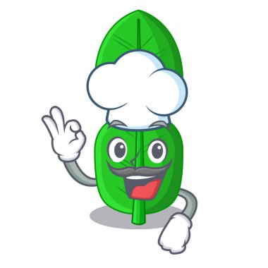 Şef yaprak bergamot şekli çizgi film vektör çizim içinde