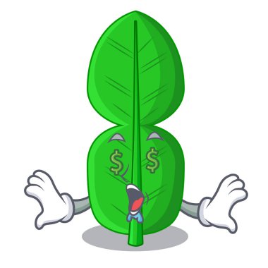 Para göz bergamot yaprak karikatür makinadan bir vektör çizim