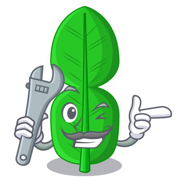 Mekanik bergamot yaprak karikatür makinadan bir vektör çizim