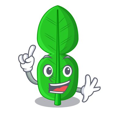 Parmak bergamot yaprak karikatür makinadan bir vektör çizim