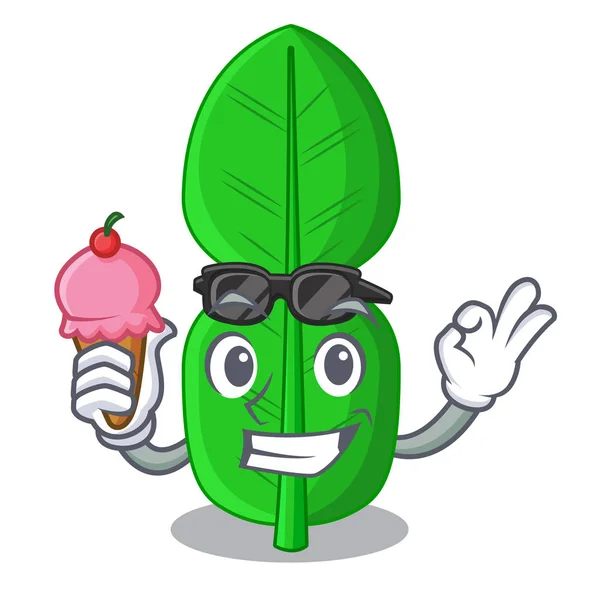 Con Bergamota Hoja Helado Forma Ilustración Vectorial Dibujos Animados — Vector de stock