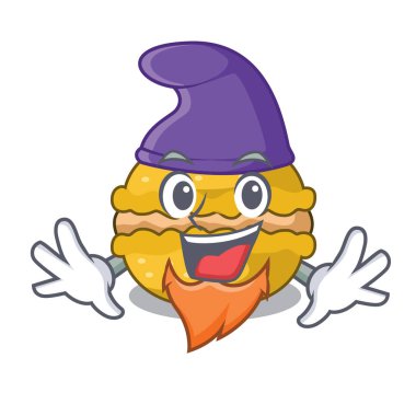 Elf muz macarons bir maskot vektör illüstrasyon izole