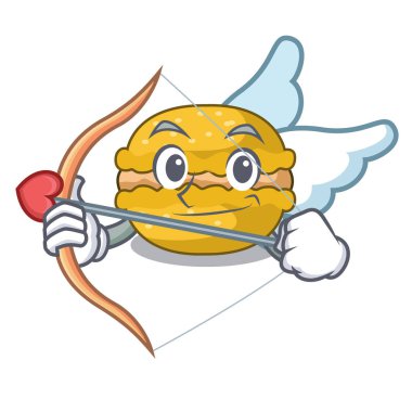 Dedektif muz macarons bir maskot vektör illüstrasyon izole