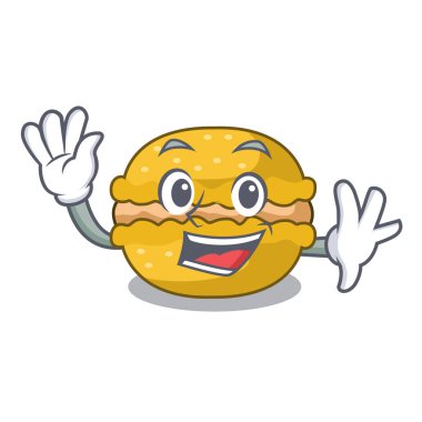 Şekli bir çizgi film vektör çizim sallayarak muz macarons kek