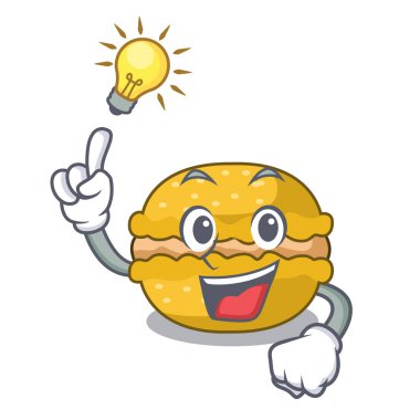 Bir fikir macarons muz şeklinde bir çizgi film vektör çizim var