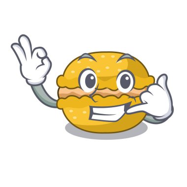 Ara beni macarons muz şeklinde bir çizgi film vektör çizim