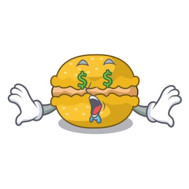 Para göz macarons muz şeklinde bir çizgi film vektör çizim