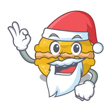 Santa macarons muz şeklinde bir çizgi film vektör çizim