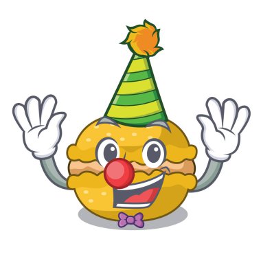 Palyaço macarons muz şeklinde bir çizgi film vektör çizim