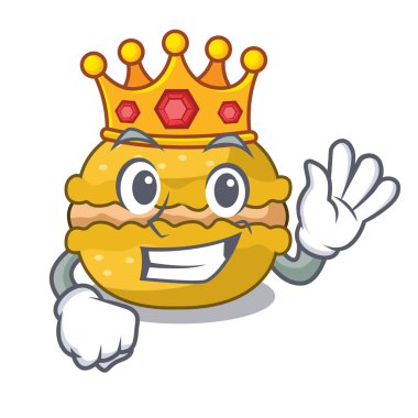 Kral macarons muz şeklinde bir çizgi film vektör çizim