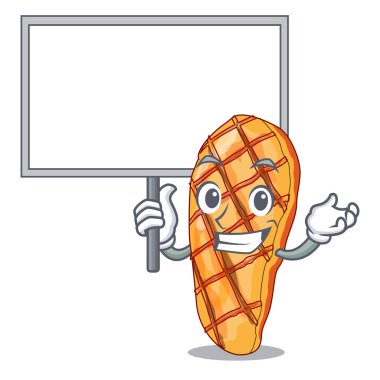 Çizgi film plaka vektör esnaf üzerinde kurulu ızgara tavuk fileto getirmek