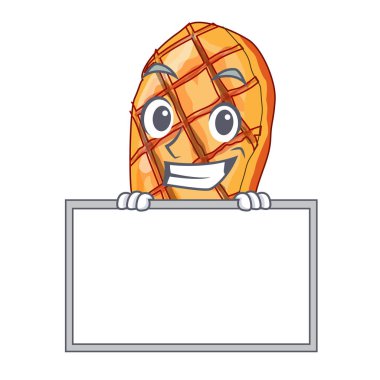 Kurulu ile sırıtarak karikatür plaka vektör esnaf üzerinde tavuk fileto ızgara