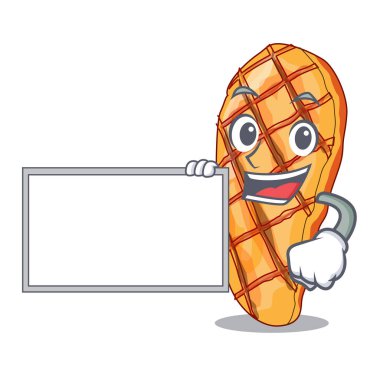 Kurulu ile karikatür plaka vektör esnaf üzerinde tavuk fileto ızgara