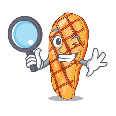 Dedektif ızgara tavuk karakter garnitür vektör illustrationh ile hizmet