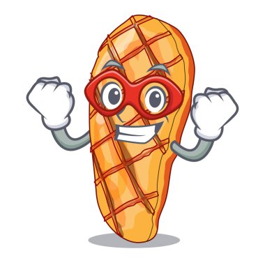 Süper kahraman karakter garnitür vektör illustrationh ile servis tavuk ızgara