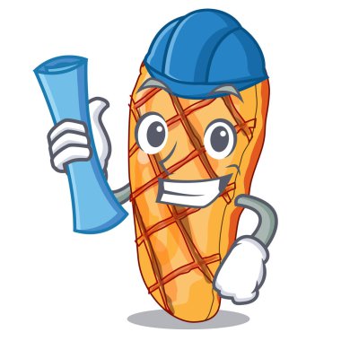 Izgara tavuk karakter garnitür vektör illustrationh ile hizmet mimar