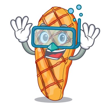 Izgara tavuk karakter garnitür vektör illustrationh ile hizmet dalış