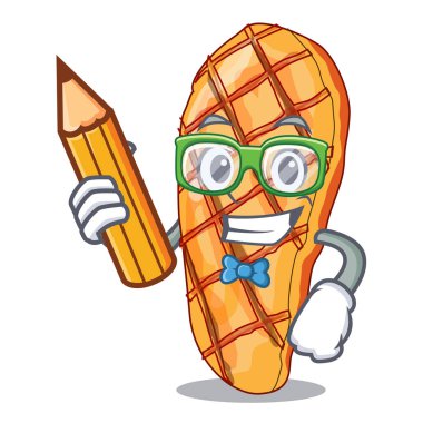 Öğrenci karakter garnitür vektör illustrationh ile servis tavuk ızgara