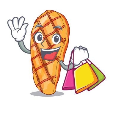 Izgara tavuk alışveriş karakter garnitür vektör illustrationh ile hizmet