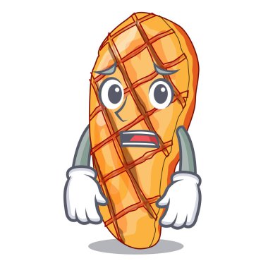 Korkarım ızgara tavuk karışımı salata karikatür vektör çizim ile