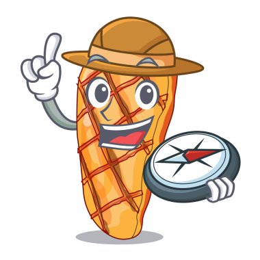 Explorer ızgara tavuk karışımı salata karikatür vektör çizim ile